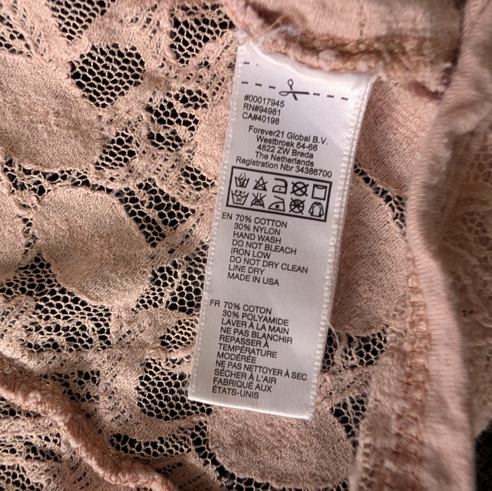 Lace Feminine Blush Pink Sheer Crop Top Coquette Fairy Romantic Kawaii Sz Small - Picture 11 of 14